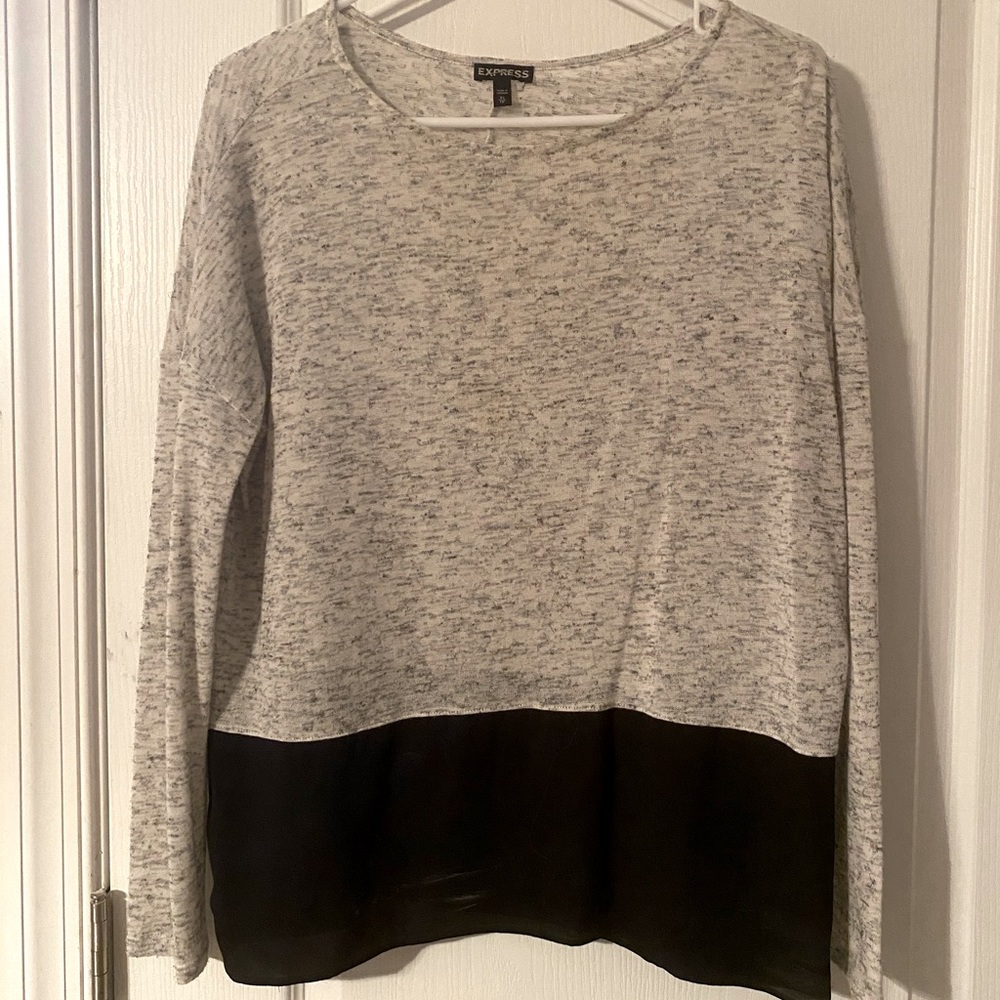 Heather Gray Express Color Block Tunic With Black… - image 1